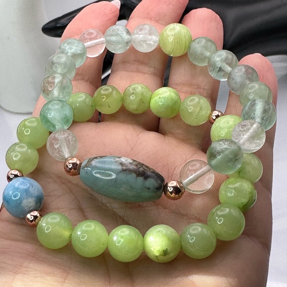 MANTIS WANNABE NATURAL STONES BRACELET size 7” - Picture 9 of 12